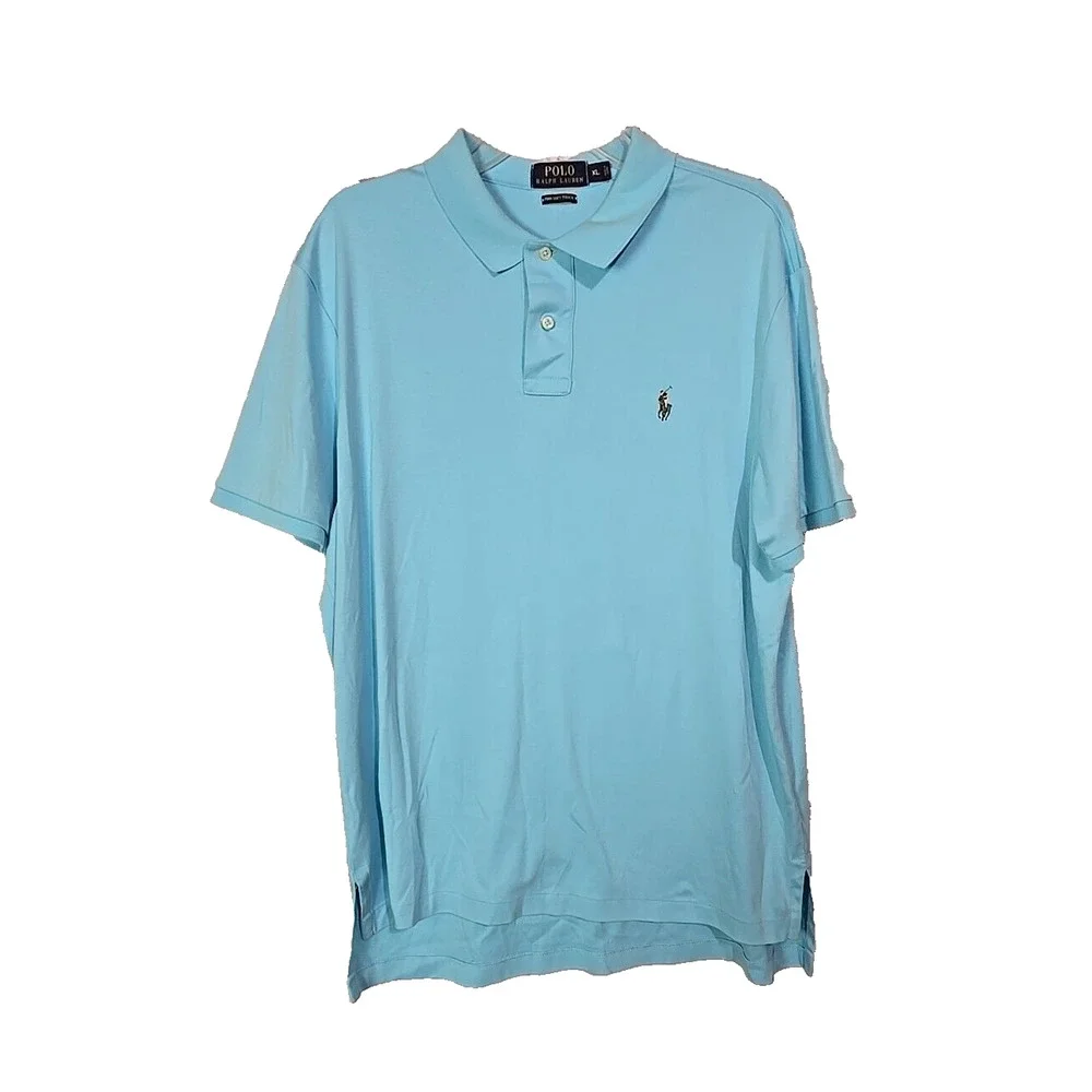Polo Ralph Lauren Blue Pima Soft Touch Short Sleeve Golf Polo‎ Shirt Men's SZ XL